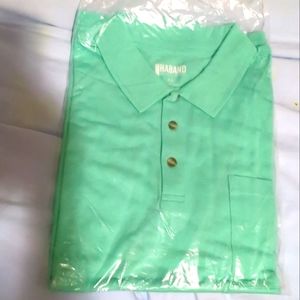 NEW Knit Men's Polo Shirt Jersey Haband Brand Mint Green XX Vintage NWT